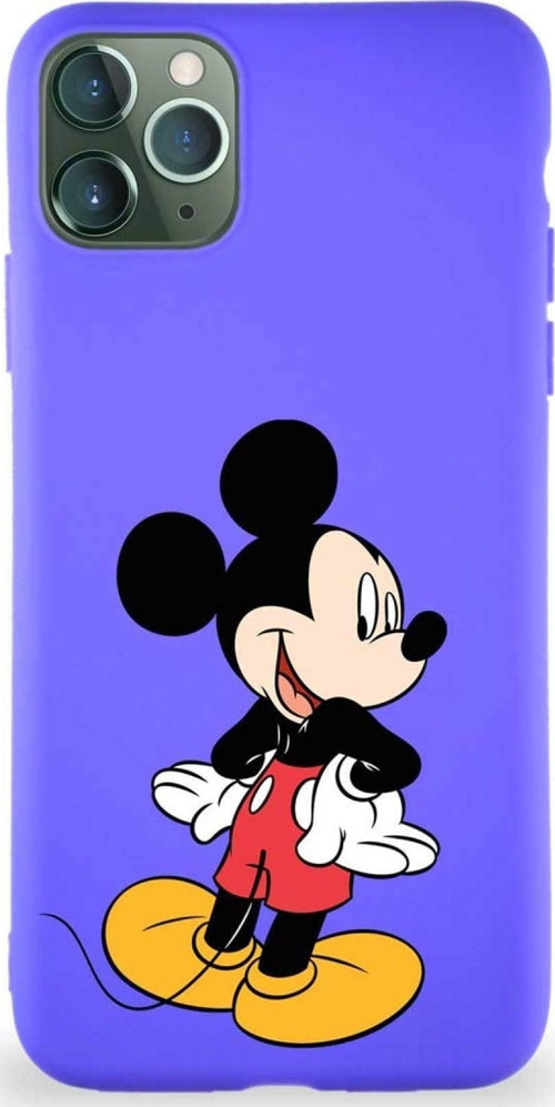Iphone 11 Pro Max Uyumlu Soft Premier Kapak Mickey Mouse-D Tasarımlı Silikon Kılıf - Mor