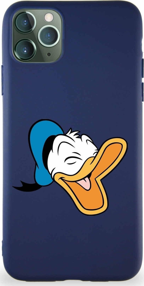Iphone 11 Pro Uyumlu Max Soft Premier Kapak Donald Duck-E Tasarımlı Silikon Kılıf - Lacivert