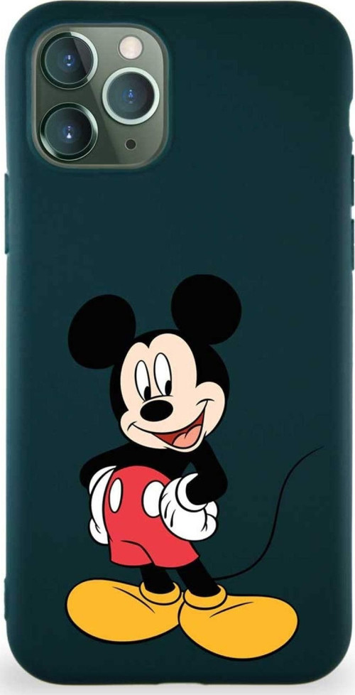 Iphone 11 Pro Uyumlu Soft Premier Kapak Mickey Mouse-E Tasarımlı Silikon Kılıf - Yeşil