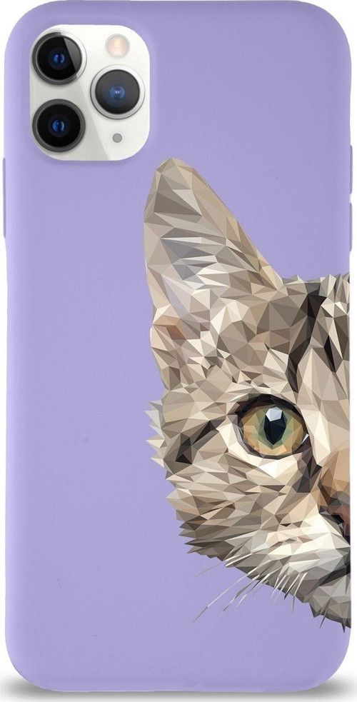 Iphone 11 Pro Uyumlu Lansman Kılıf Catface Tasarımlı Altı Kapalı İçi Kadife Kaplı Kapak