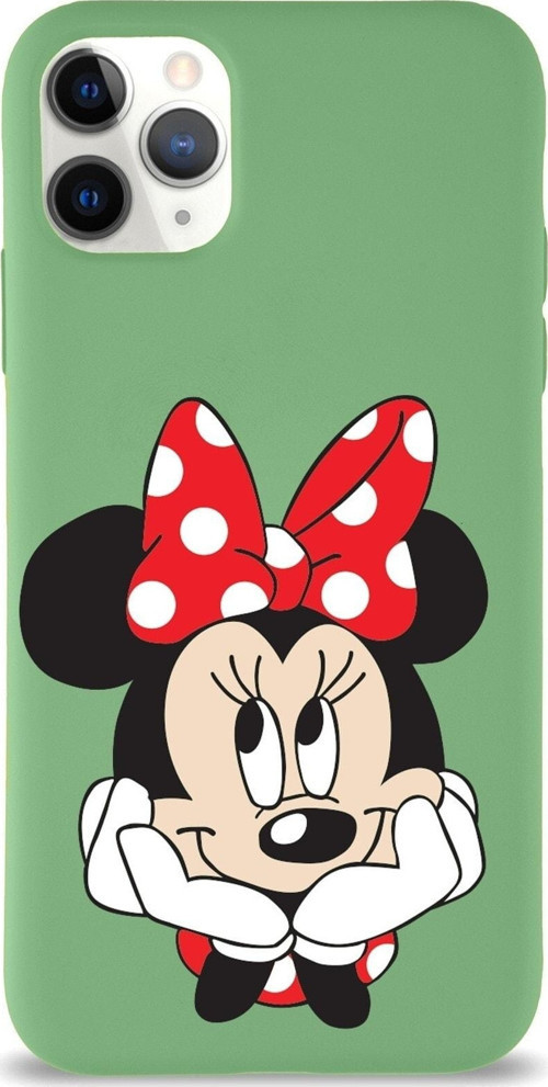 Iphone 11 Pro Uyumlu Lansman Kılıf Minnie Mouse Tasarımlı Altı Kapalı Içi Kadife Kaplı Kapak