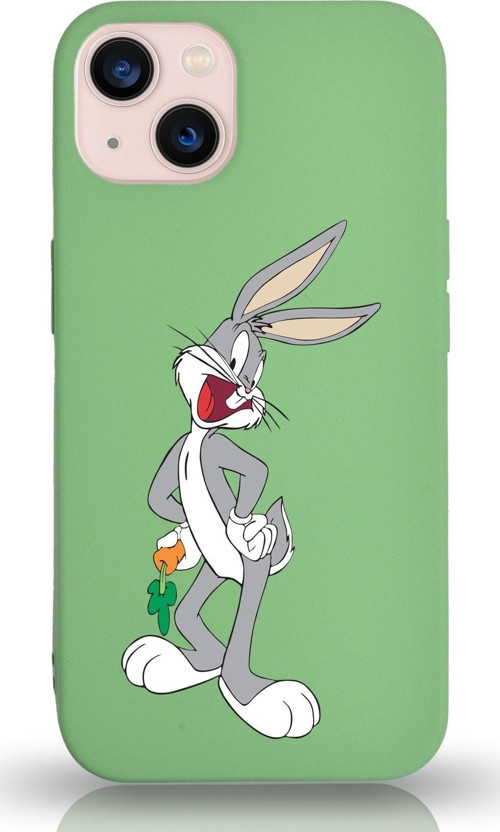 Iphone 13 Mini Uyumlu Lansman Kılıf Bugs Bunny Tasarımlı Altı Kapalı Içi Kadife Kaplı Kapak