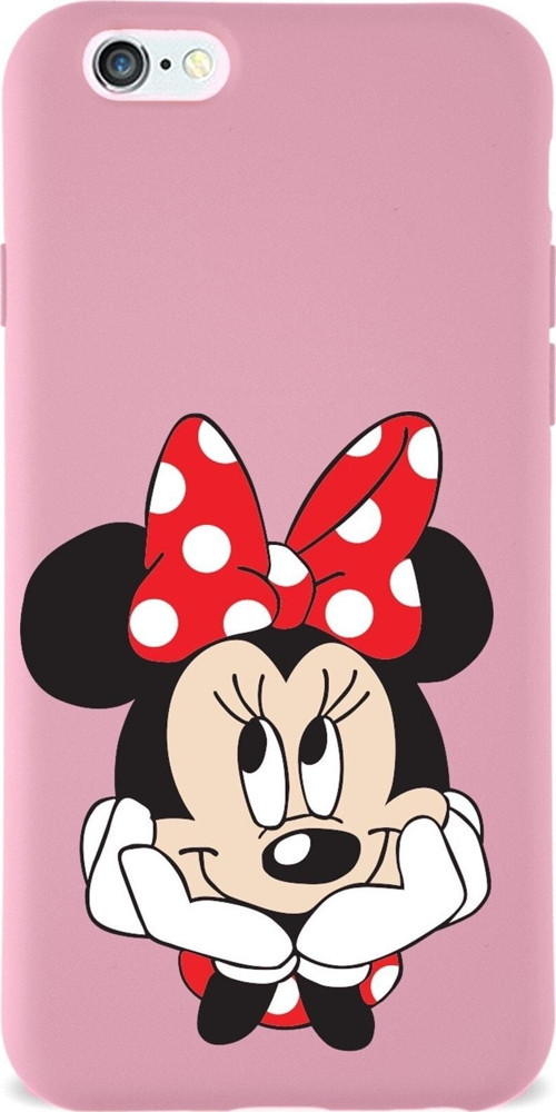 Iphone 6S Plus Uyumlu Lansman Kılıf Minnie Mouse Tasarımlı Altı Kapalı Içi Kadife Kaplı Kapak