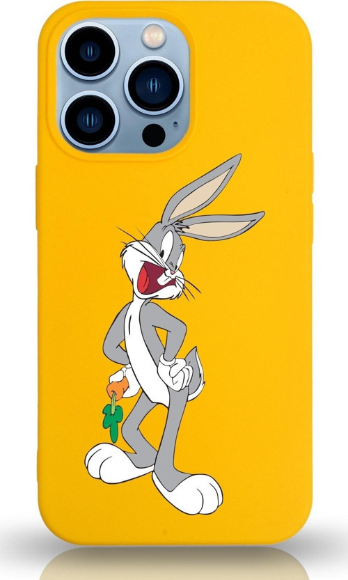 Iphone 13 Pro Max Lansman Kılıf Bugs Bunny Tasarımlı Altı Kapalı Içi Kadife Kaplı Uyumlu