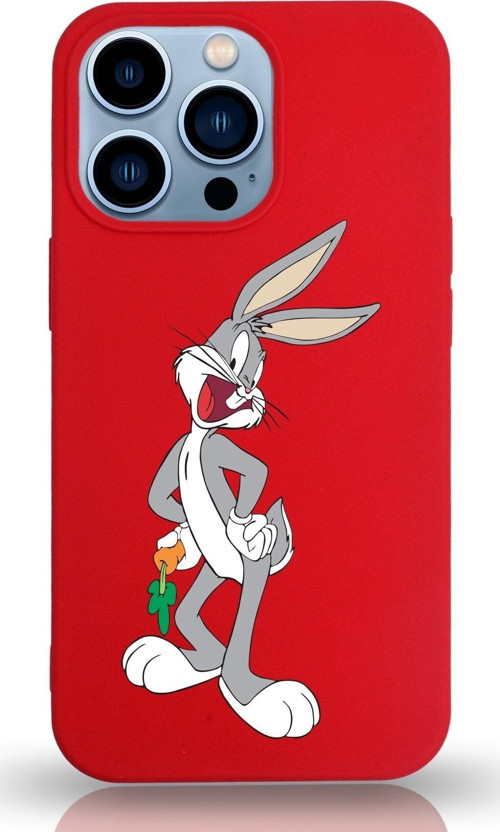 Iphone 13 Pro Max Lansman Uyumlu Bugs Bunny Tasarımlı Altı Kapalı İçi Kadife Kaplı Kapak