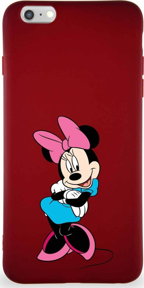 Iphone 6S Plusuyumlu Soft Premier Kapak Minnie Mouse-D Tasarımlı Silikon Kılıf - Mürdüm