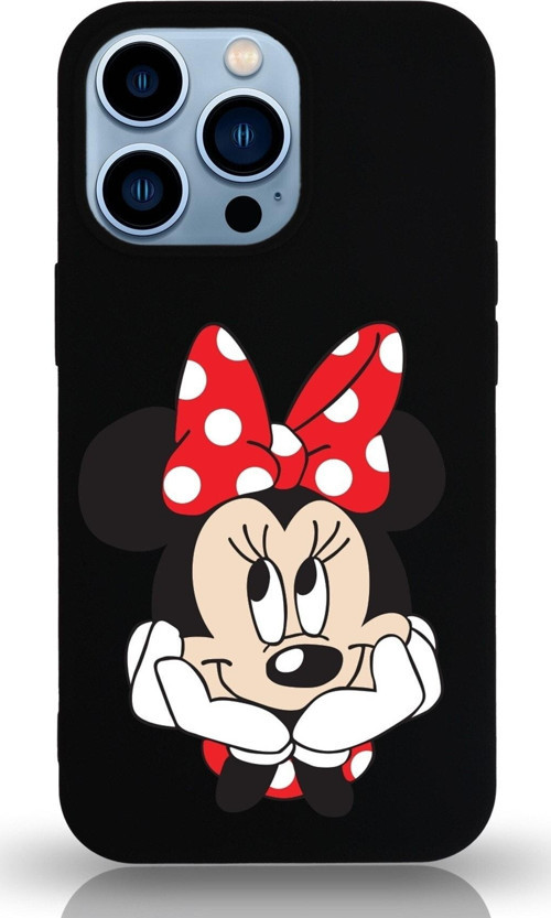 Iphone 13 Pro Uyumlu Lansman Kılıf Minnie Mouse Tasarımlı Altı Kapalı Içi Kadife Kaplı Kapak