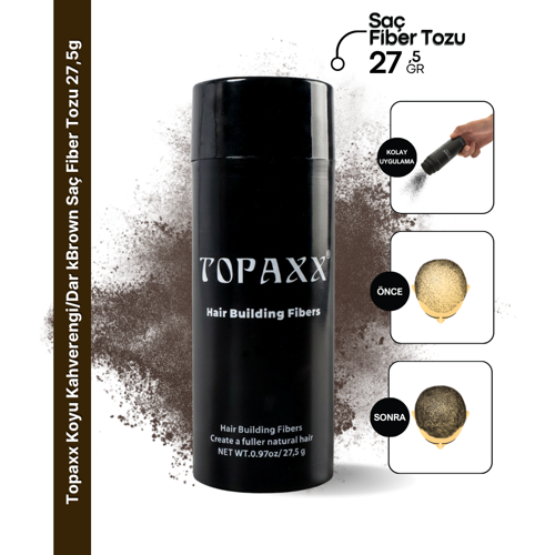 Koyu Kahverengi/Dark Brown Saç Dolgunlaştırıcı ve Seyrek Kapatıcı Saç Fiber Tozu 27,5g