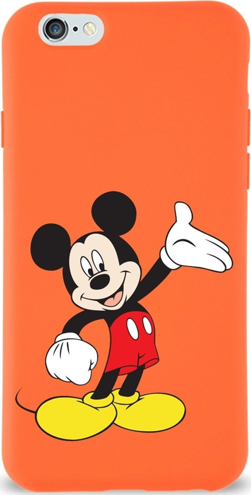 Iphone 6S Uyumlu Plus Lansman Kılıf Mickey Mouse Tasarımlı Altı Kapalı Içi Kadife Kaplı Kapak