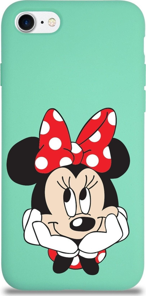 Iphone Se 2020 Lansman Uyumlu Kılıf Minnie Mouse Tasarımlı Altı Kapalı Içi Kadife Kaplı Kapak
