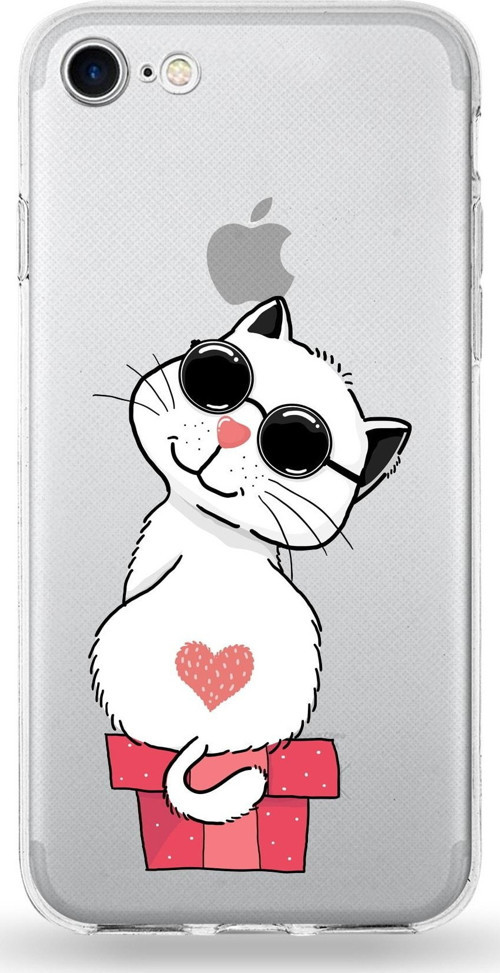 Iphone Se 2020 Uyumlu Kapak Coolcat Tasarımlı Şeffaf Silikon Kılıf