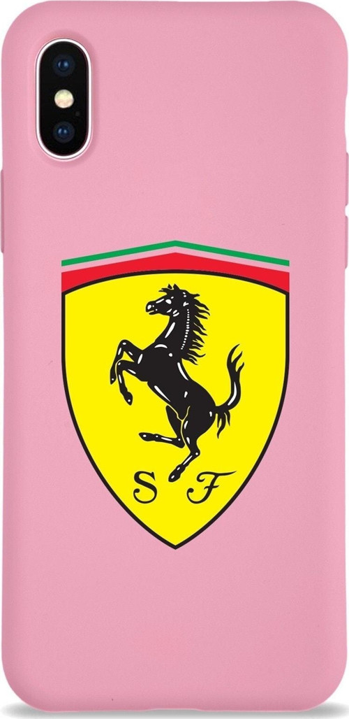 Iphone X Uyumlu Lansman Kılıf Ferrari Tasarımlı Altı Kapalı Içi Kadife Kaplı Kapak