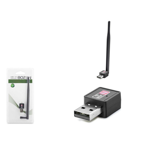 LV-UW02T Wi-Fi 2.4Ghz 150Mbps 5dBi Antenli 8818IC USB Kablosuz Adaptör - Siyah
