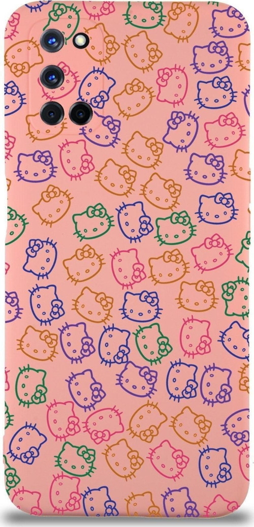 Oppo A72 Uyumlu Lansman Kılıf Hello Kitty Tasarımlı Içi Kadife Kapak-Pembe