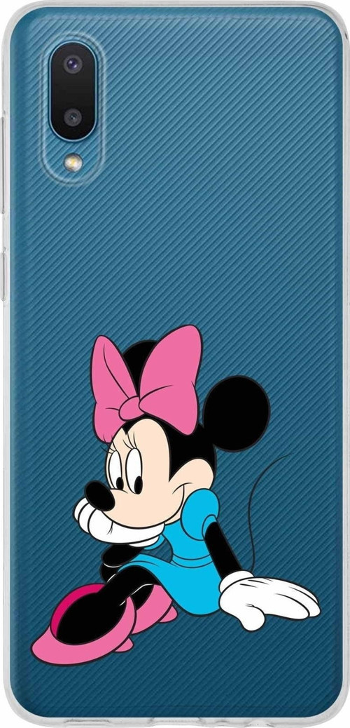 Samsung Galaxy A02 Kapak Minnie Mouse Tasarımlı Şeffaf Silikon Kılıf