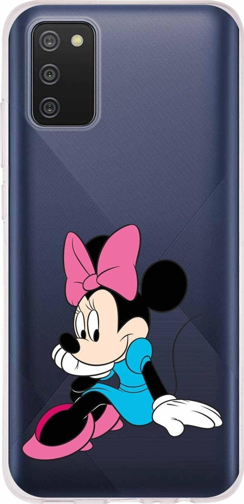 Samsung Galaxy A02S Kapak Minnie Mouse Tasarımlı Şeffaf Silikon Kılıf