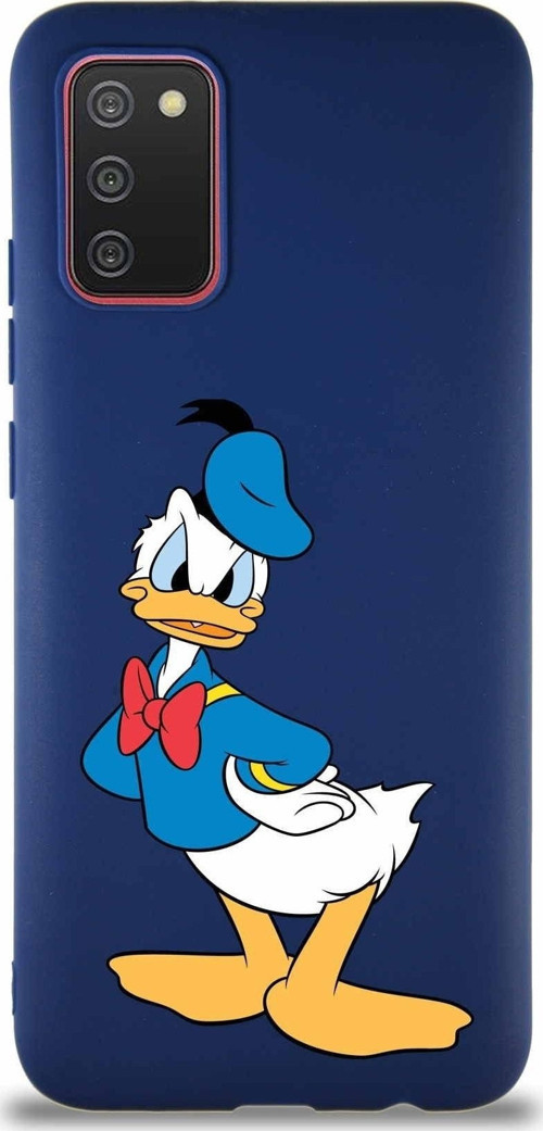 Samsung Galaxy A02S Soft Premier Kapak Donald Duck-D Tasarımlı Silikon Kılıf - Lacivert