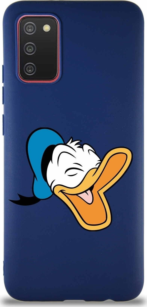 Samsung Galaxy A02S Soft Premier Kapak Donald Duck-E Tasarımlı Silikon Kılıf - Lacivert