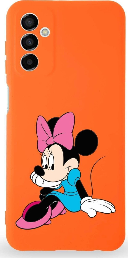 Samsung Galaxy A04S Uyumlu Lansman Kılıf Altı Kapalı Içi Kadife Minnie Mouse-E Tasarımlı Kapak