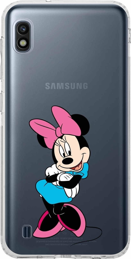 Samsung Galaxy A10 Kamera Korumalı Kapak Minnie Mouse Tasarımlı Şeffaf Kılıf