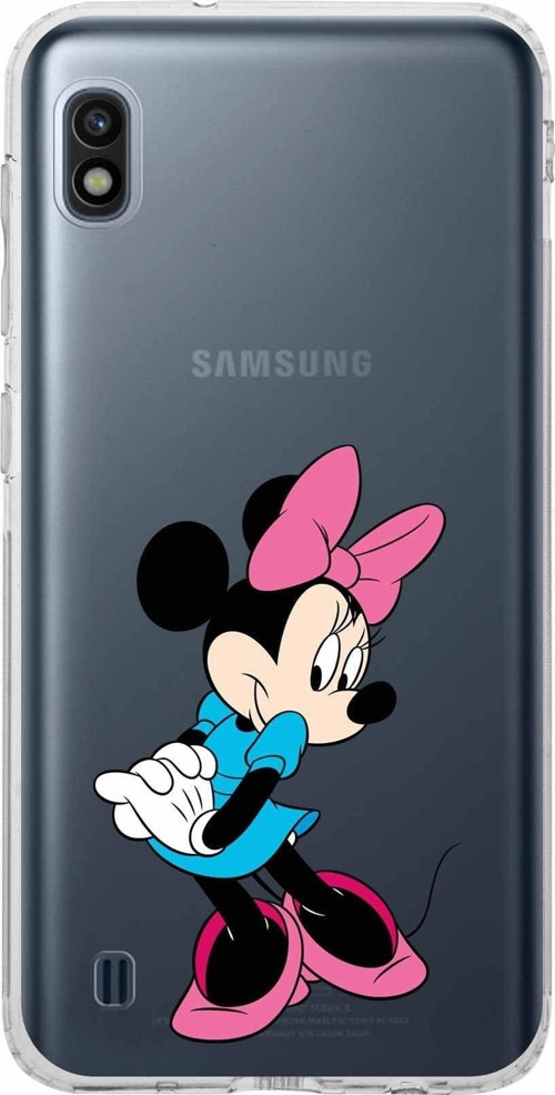 Samsung Galaxy A10 Kamera Korumalı Kapak Minnie Mouse Tasarımlı Şeffaf Kılıf