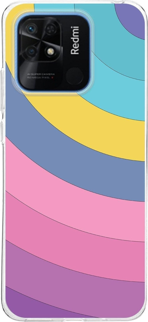 Redmi 10C Kapak Renk Cümbüşü Tasarımlı Şeffaf Kılıf
