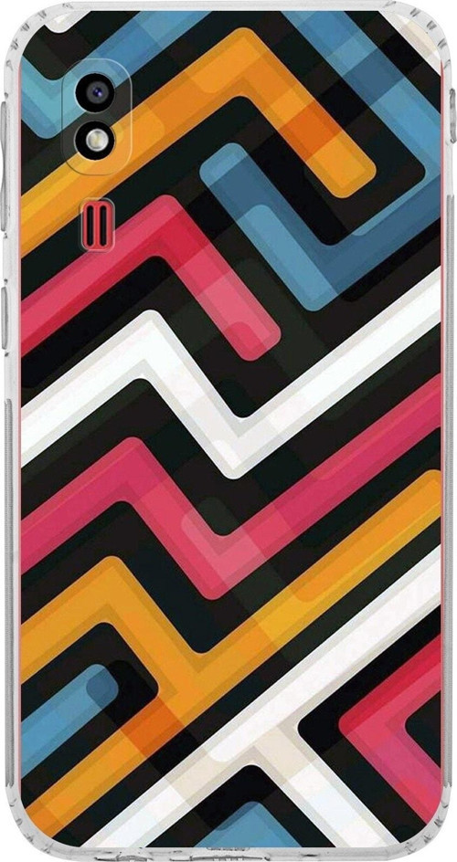 Samsung Galaxy A2 Core Kamera Korumalı Kapak Grafiti Labirent Tasarımlı Şeffaf Kılıf
