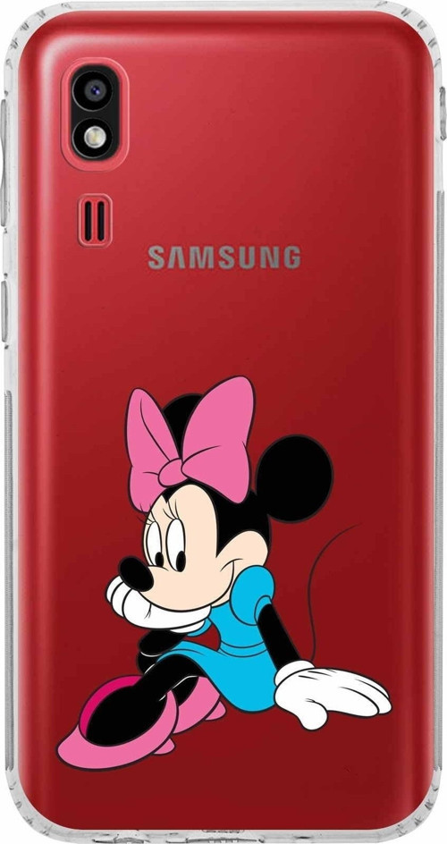 Samsung Galaxy A2 Core Kamera Korumalı Kapak Minnie Mouse Tasarımlı Şeffaf Kılıf
