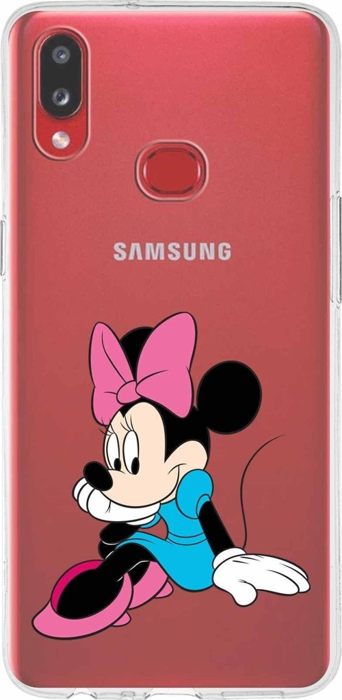 Samsung Galaxy A10S Kapak Minnie Mouse Tasarımlı Şeffaf Silikon Kılıf