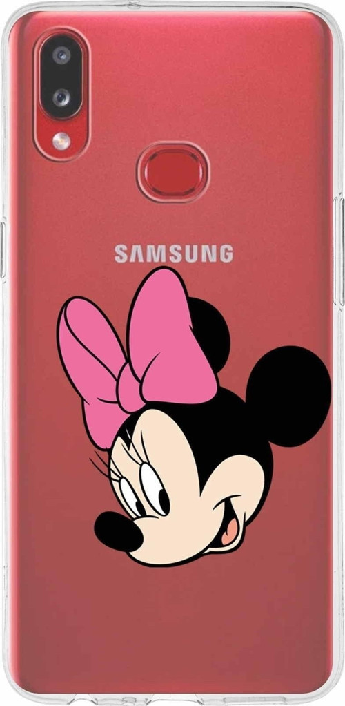 Samsung Galaxy A10S Kapak Minnie Mouse Tasarımlı Şeffaf Silikon Kılıf
