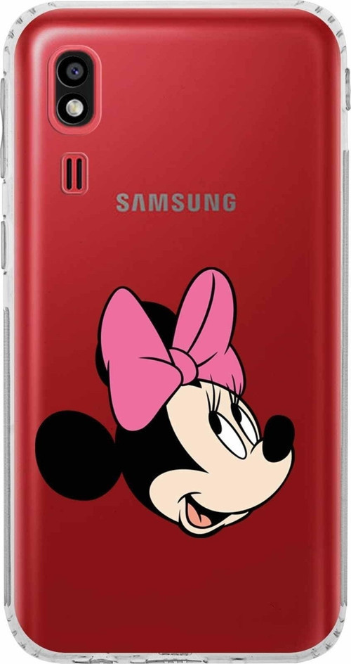 Samsung Galaxy A2 Core Kamera Korumalı Kapak Minnie Mouse Tasarımlı Şeffaf Kılıf