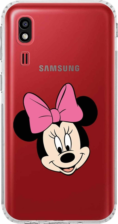 Samsung Galaxy A2 Core Kamera Korumalı Kapak Minnie Mouse Tasarımlı Şeffaf Kılıf