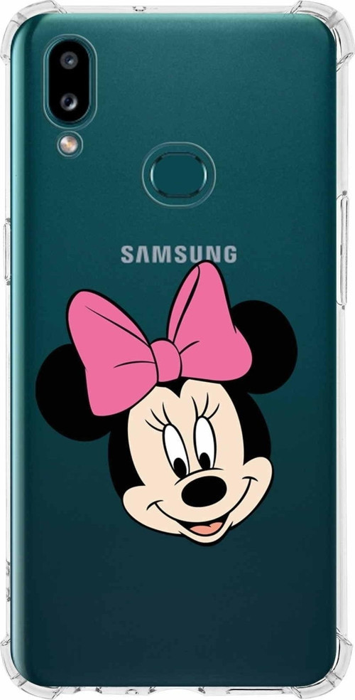 Samsung Galaxy A10S Köşe Korumalı Antişok Kapak Minnie Mouse Tasarımlı Şeffaf Kılıf