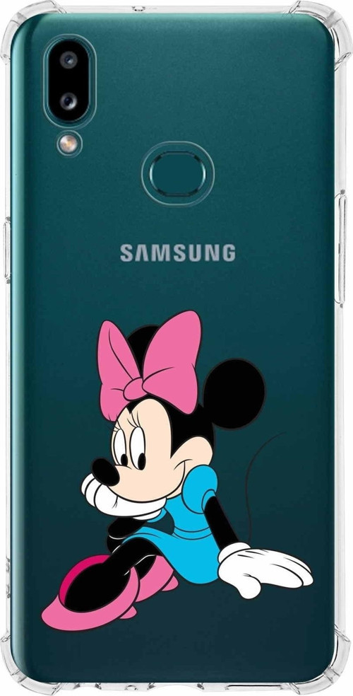 Samsung Galaxy A10S Köşe Korumalı Antişok Kapak Minnie Mouse Tasarımlı Şeffaf Kılıf