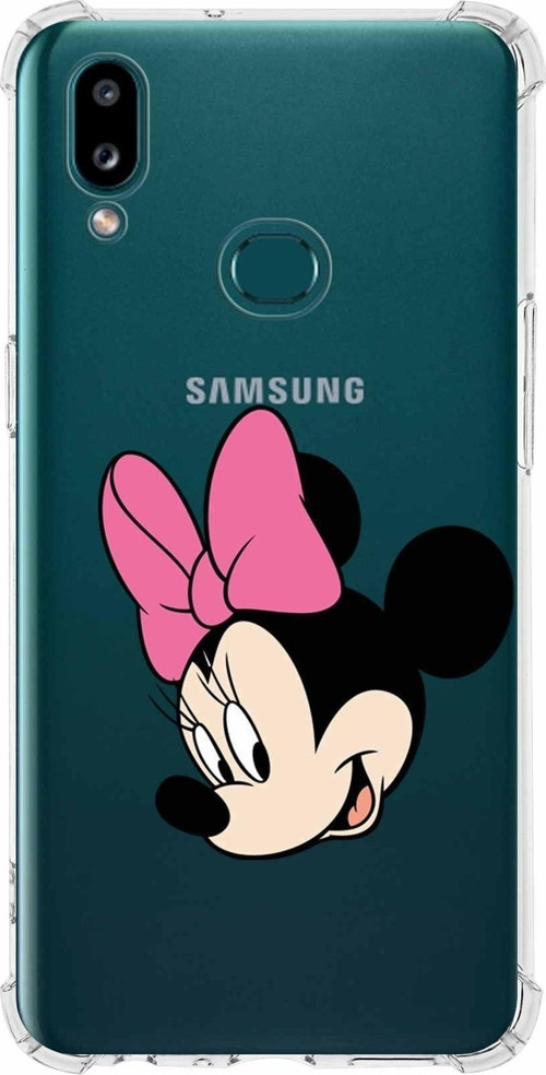 Samsung Galaxy A10S Köşe Korumalı Antişok Kapak Minnie Mouse Tasarımlı Şeffaf Kılıf