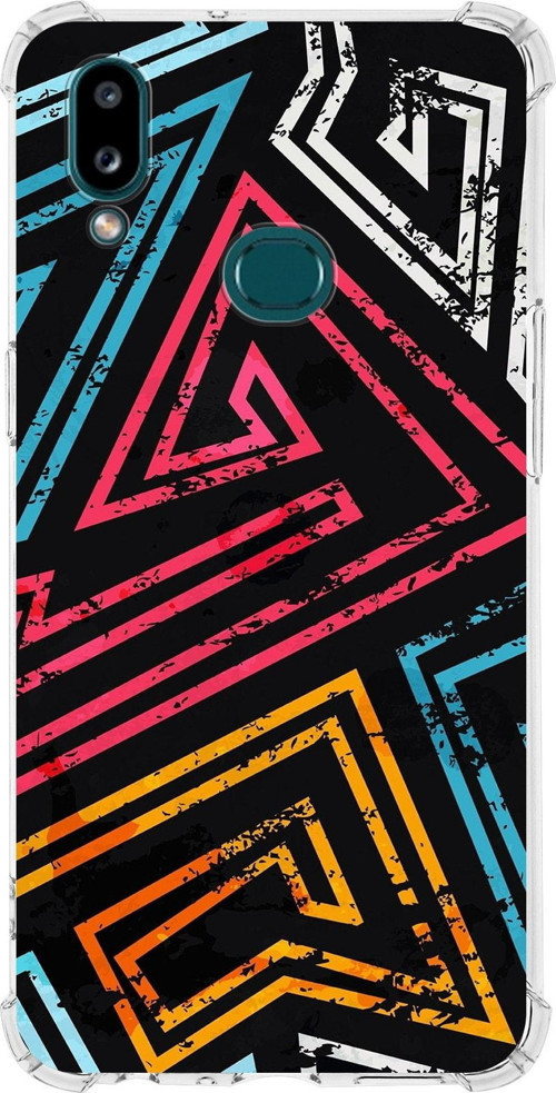 Samsung Galaxy A10S Uyumlu Köşe Korumalı Antişok Kapak Eskitme Tasarımlı Şeffaf Kılıf