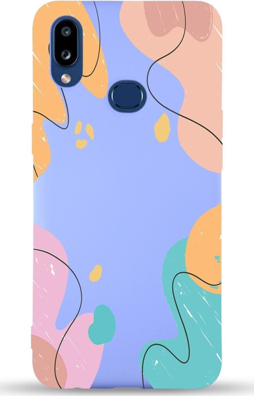 Samsung Galaxy A10S Uyumlu Lansman Kılıf Karışık Renkler Tasarımlı Içi Kadife Kapak-Lila