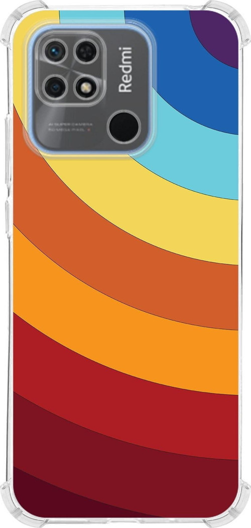 Redmi 10C Köşe Korumalı Antişok Kapak Renk Cümbüşü Tasarımlı Şeffaf Kılıf