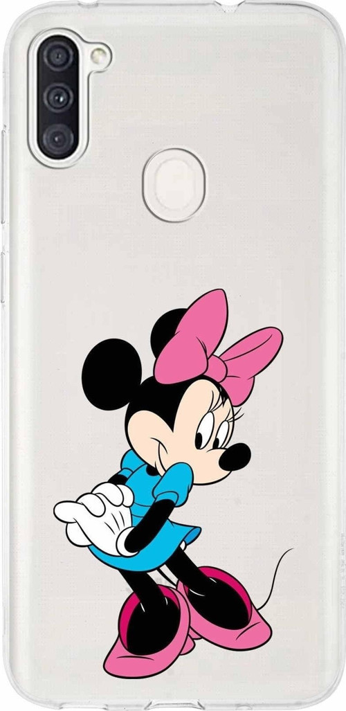 Samsung Galaxy A11 Kapak Minnie Mouse Tasarımlı Şeffaf Silikon Kılıf