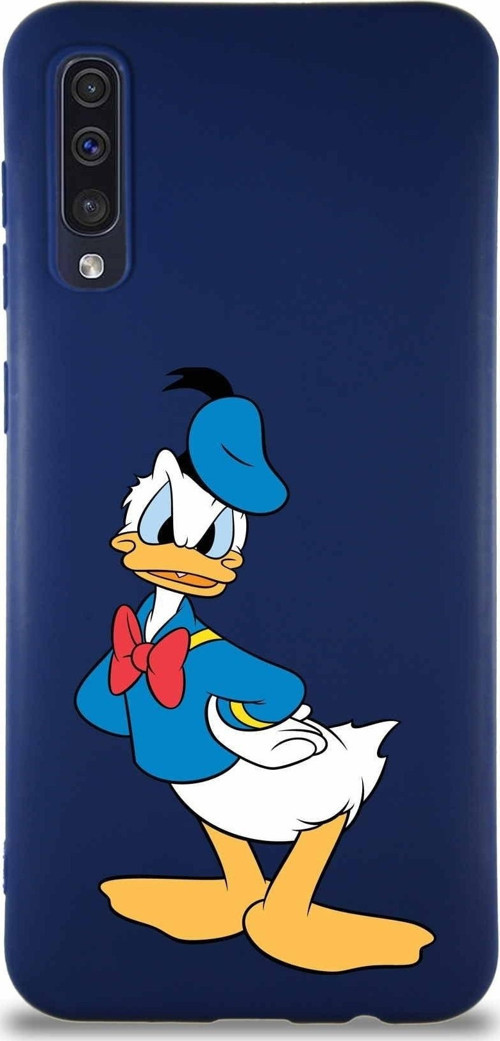 Samsung Galaxy A50 Soft Premier Kapak Donald Duck-D Tasarımlı Silikon Kılıf - Lacivert