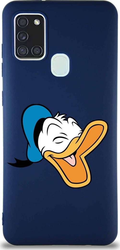 Samsung Galaxy A21S Soft Premier Kapak Donald Duck-E Tasarımlı Silikon Kılıf - Lacivert