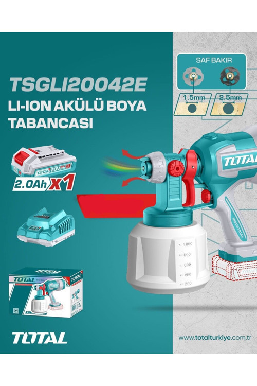 TSGLI20042E Lı-Ion Akülü Boya Tabancası 20V 2.0 Ah NMS HIRDAVAT