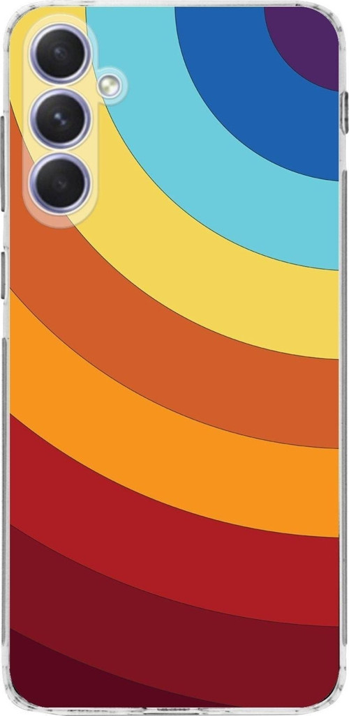 Samsung Galaxy A54 Kamera Korumalı Kapak Renk Cümbüşü Tasarımlı Şeffaf Kılıf