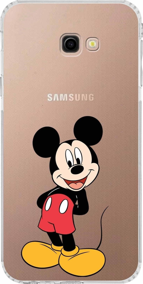 Samsung Galaxy J4 Plus Kamera Korumalı Kapak Mickey Mouse Tasarımlı Şeffaf Kılıf