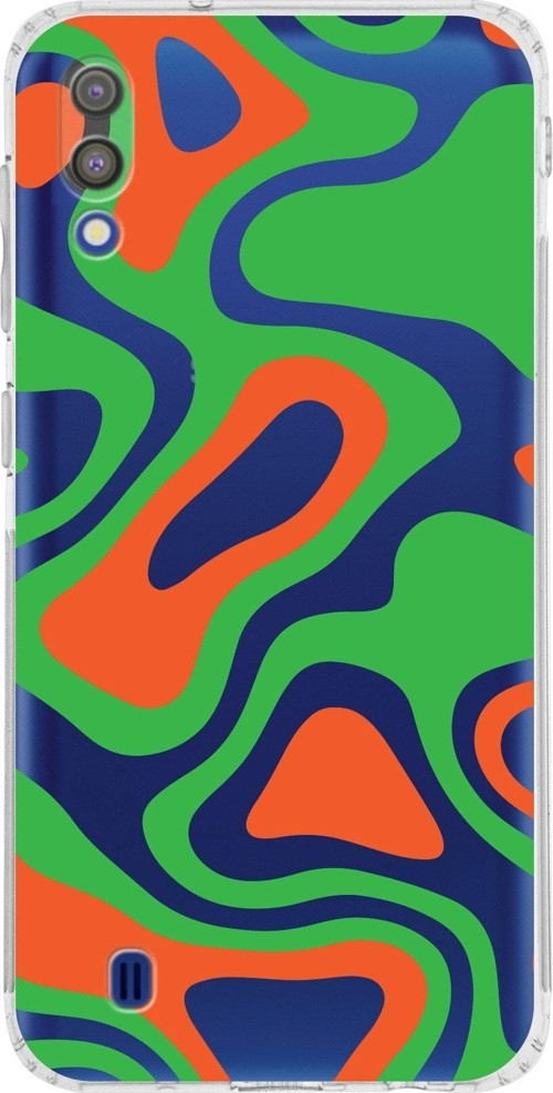 Samsung Galaxy M10 Kamera Korumalı Kapak Renkli Desen Tasarımlı Şeffaf Kılıf