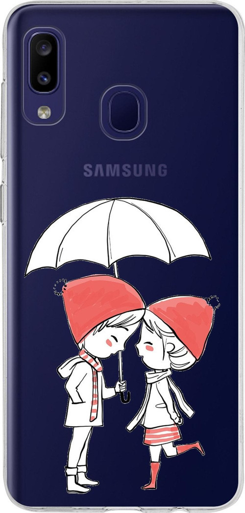 Samsung Galaxy M10S Kapak Aşk Tasarımlı Şeffaf Silikon Kılıf