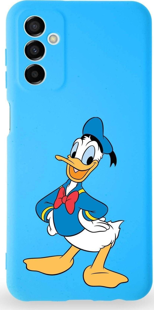 Samsung Galaxy M23 Uyumlu Lansman Kılıf Altı Kapalı Içi Kadife Donald Duck-C Tasarımlı Kapak