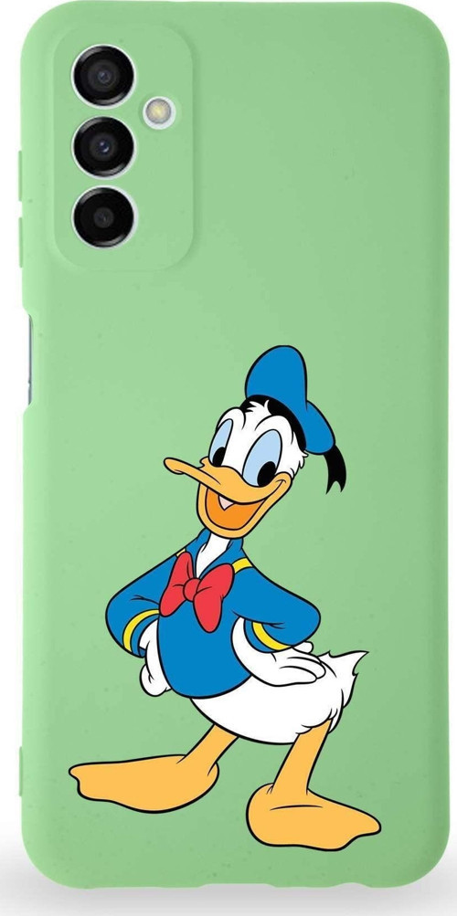 Samsung Galaxy M23 Uyumlu Lansman Kılıf Altı Kapalı Içi Kadife Donald Duck-C Tasarımlı Kapak