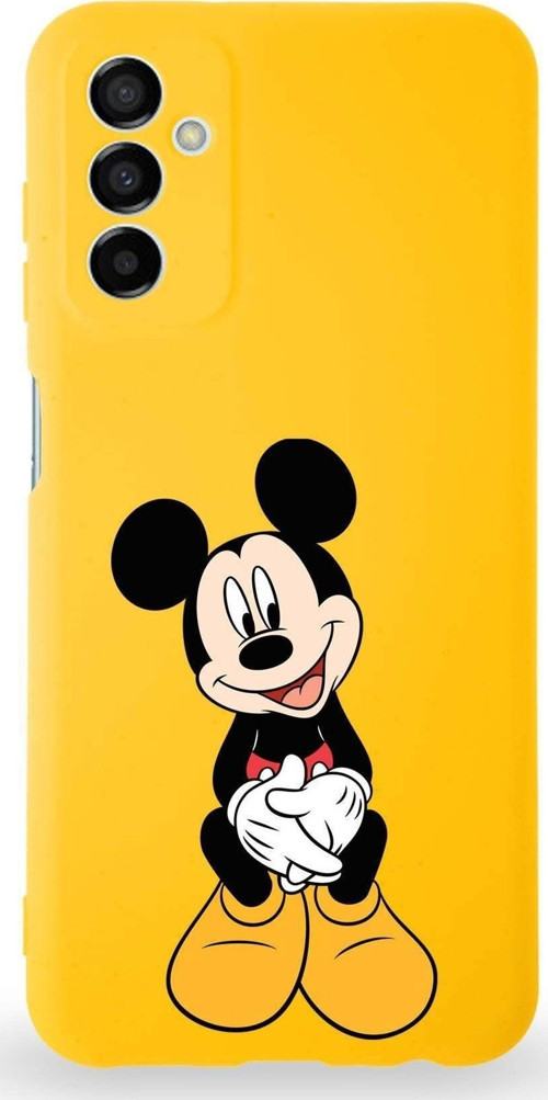 Samsung Galaxy M23 Uyumlu Lansman Kılıf Altı Kapalı Içi Kadife Mickey Mouse-A Tasarımlı Kapak