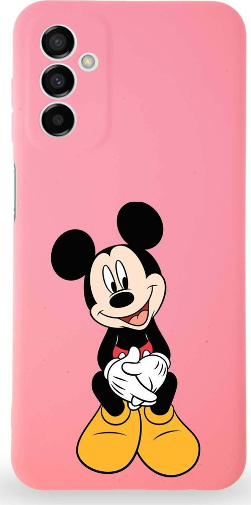 Samsung Galaxy M23 Uyumlu Lansman Kılıf Altı Kapalı Içi Kadife Mickey Mouse-A Tasarımlı Kapak